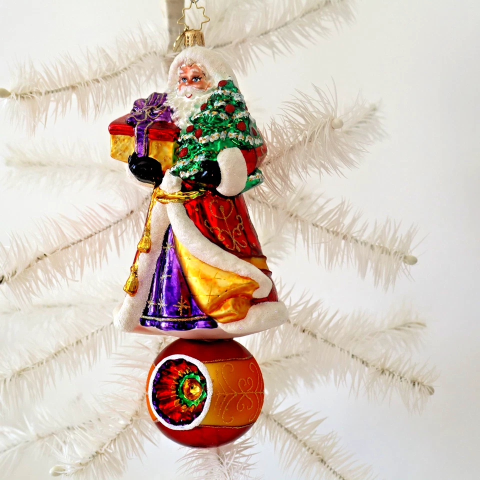 Christopher Radko Adorno de Navidad Santa REFLEJOS MAJESTUOSOS bola caída edición limitada 8,5" Foto 2 de 4