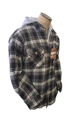 Moose Creek Men's Long Sleeve Quilted Flannel Black - NEW!