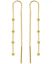 Giani Bernini 18K Gold Plated Sterling Silver Ball Chain Threader Earrings New