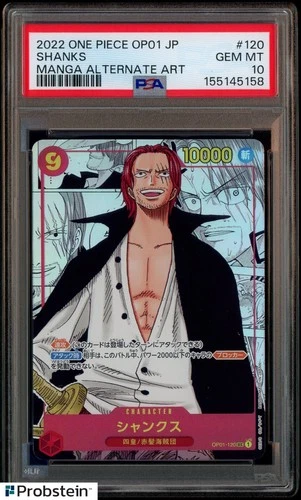 2022 One Piece Japanese OP01- Manga Alternate Art #120 Shanks PSA 10 GEM MINT