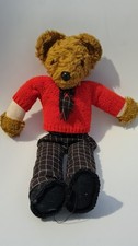 1970's Teddy Bear Wearing A Red Jumper and Black Checked Trousers Plush Toy