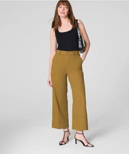 HOT SPANXsupersmooth™ Stretch Twill Cropped Wide Leg Pant - Flax (Regular) NEW W