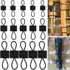15 Pack Molle Attachments, Webbing Binding Ribbon, Tactical Gear Black 