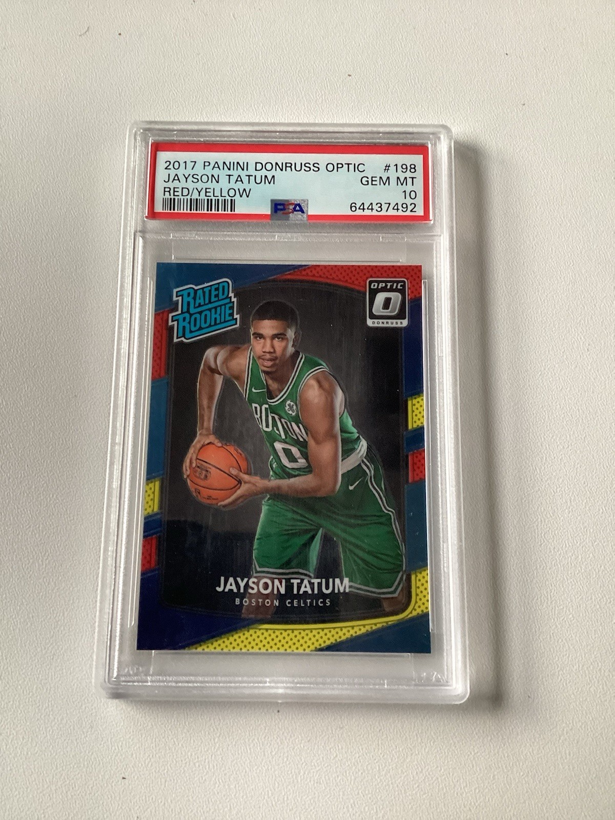 2017-18 Donruss Optic - Rated Rookie Jayson Tatum #198 Red & Yellow (RC) PSA 10