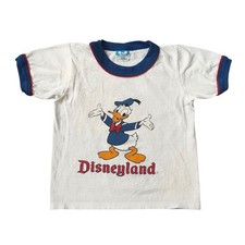 NOS Vintage 80s Donald Duck Disney Ringer T-Shirt Children  s Medium