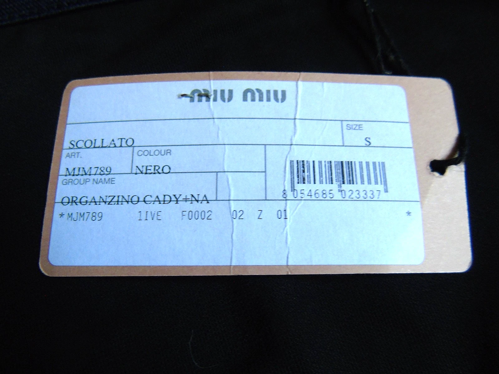 Top Miu Miu autentico nero blu navy mai usato bellogliato dettag t Sade ma inaly