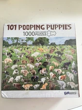 101 Pooping Puppies 1000 Piece Jigsaw Puzzle Sealed Funwares Funny Dogs Pups