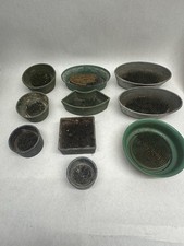 ONE LARGE LOT OF 11 METAL SPIKE FLOWER FROGS RARE VINTAGE VERY NICE HEAVY