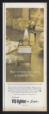 1962 SCRIPTO VU-Lighter Print Ad "How to make her carry a torch for You..."