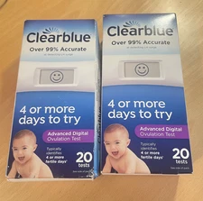Lot Of 2 Clearblue Advanced Digital Ovulation Test 20 Count Exp 2025+