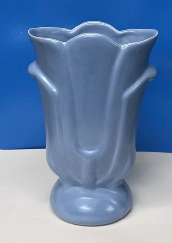VTG Bauer Vase? 1930s? Light Blue 8.5” Tall
