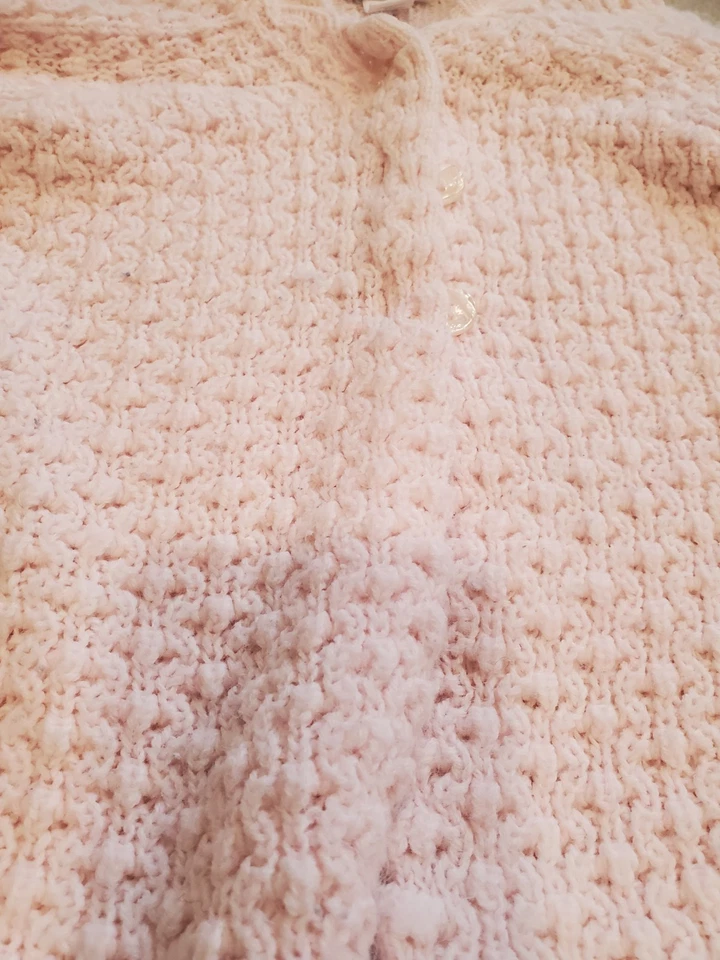 Cárdigan de punto First Impressions para niña talla 0-3 meses Suéter con capucha rosa Foto 2 de 4