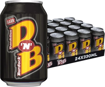 BARR DNB 24 Pack Dandelion and Burdock Zero No Sugar Flavoured Fizzy Drink