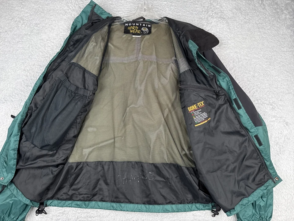 Chaqueta Mountain Hardwear Para Hombre Grande Verde Negra GORE-TEX Viento Lluvia Con Capucha Nylon Foto 2 de 4