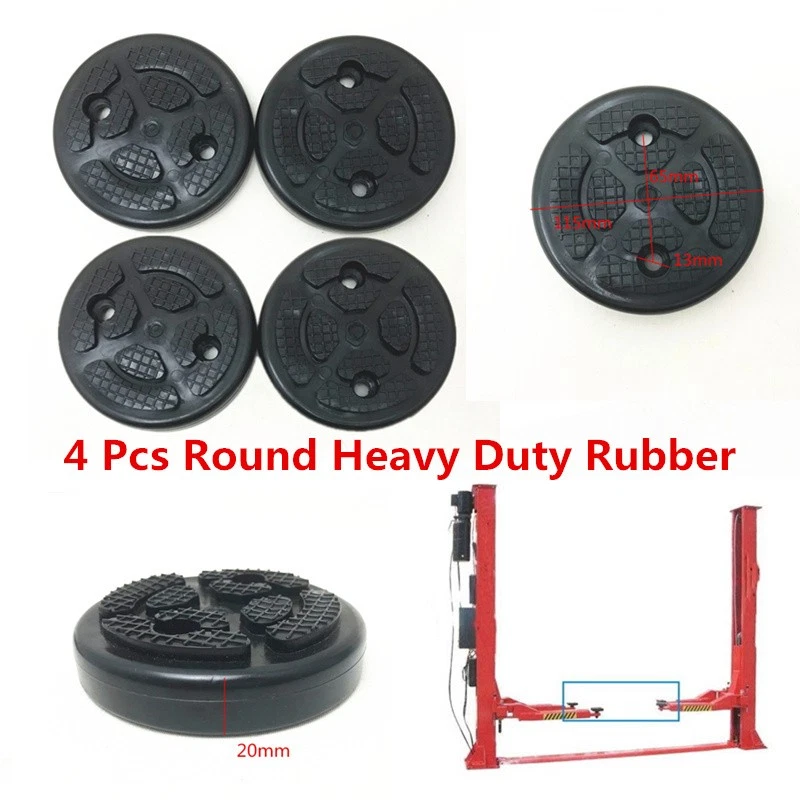 4 X Black Round Heavy Duty Rubber Arm Pad Car Lift Accessories For Car Hoist — 第 2/4 张图片