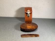 Mens Boar Hair Hard Bristle Beard Mustache Brush Comb /w Palm Wooden Handle J