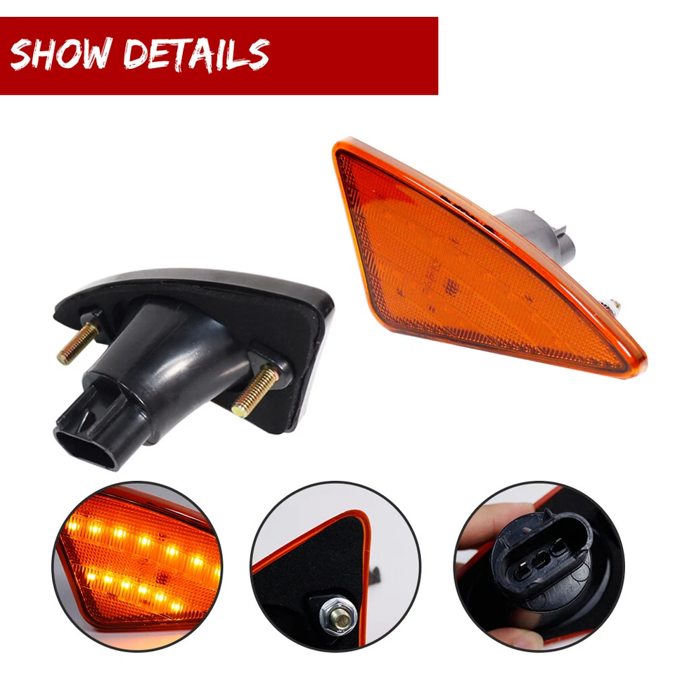 FULL LED Amber Side Marker Lights Set For 2008-2021 Kenworth T660 T170 T270 T370 - Image 3 of 4