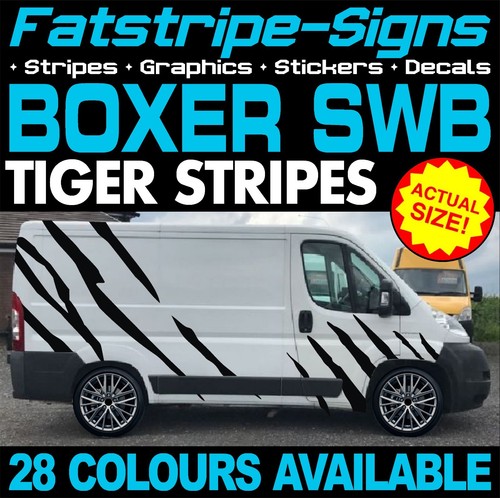 passend für Peugeot Boxer SWB L1 Tigerstreifen Grafik Aufkleber Camper Van Wohnmobil - Bild 1 von 2