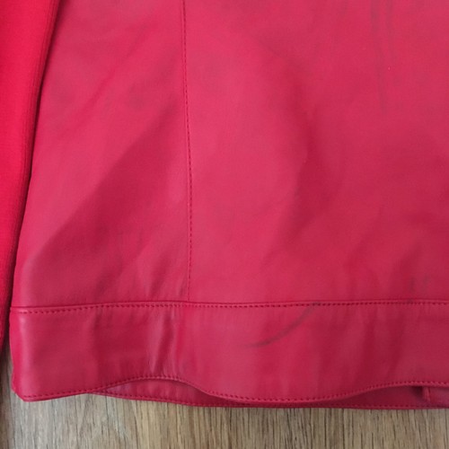 Desigual womens Red Faux Leather Short Jacket size 36 - Picture 12 of 13