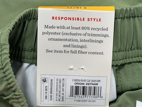 Cat & Jack Boys' Pull-On Shorts Olive Green Flexible Drawstring Size S (6/7) - Picture 4 of 7