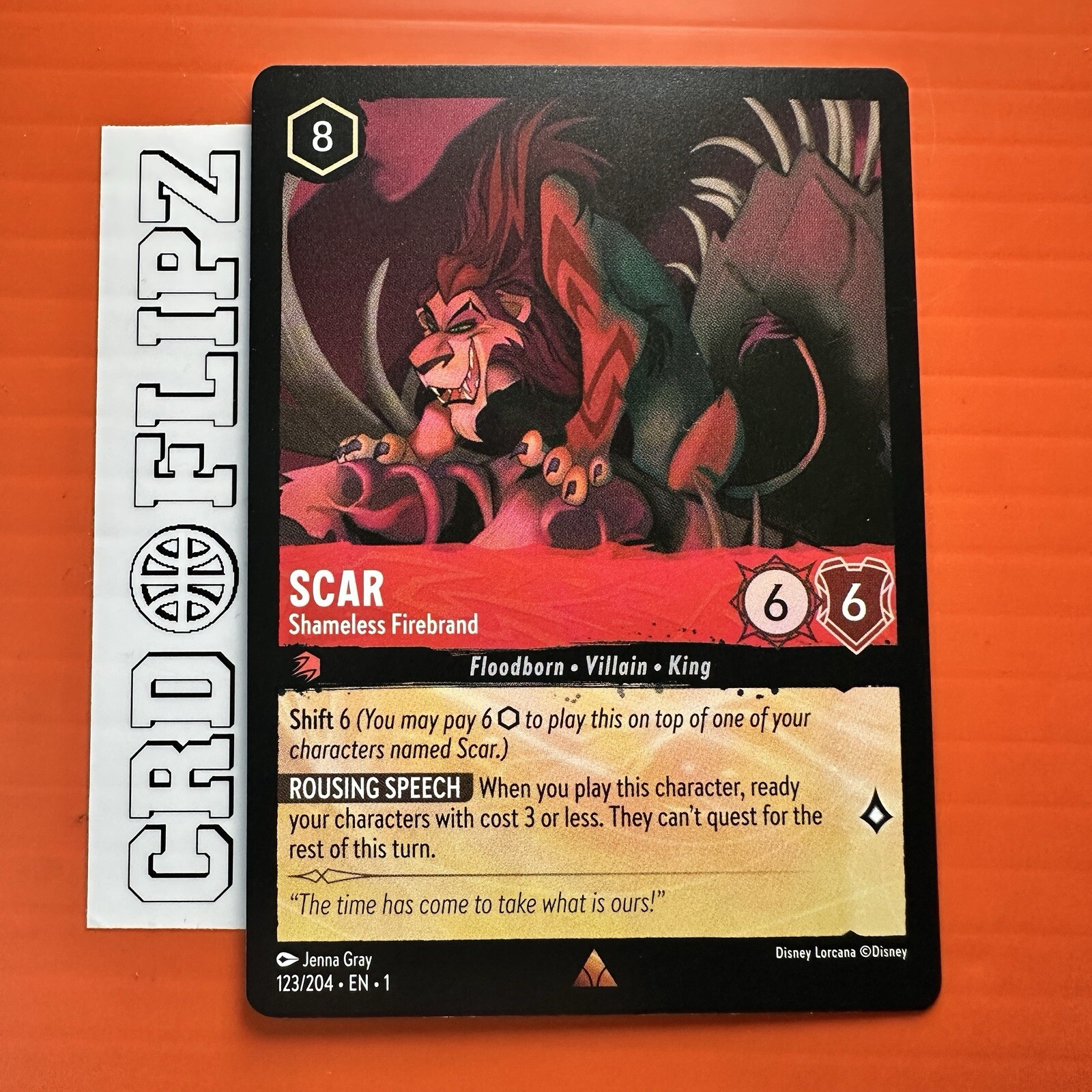 Disney Lorcana TCG - Scar Shameless Firebrand - 123/204 - Rare -Regular NM