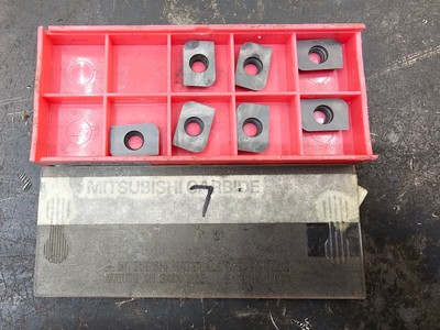 Qty 7 Mitsubishi AEMW 19T308FR HTi10 Grade Carbide Inserts