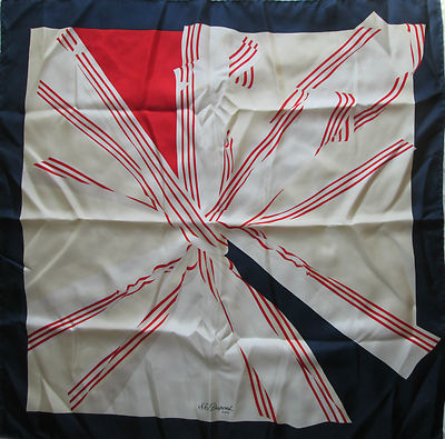 - S.T. DUPONT Authentischer Schal 100% Seide TBEG Vintage Scarf