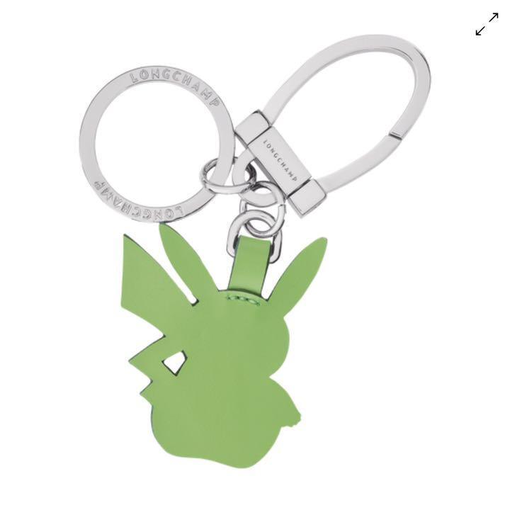 Longchamp X Pokemon Green Pikachu key ring sticker limited