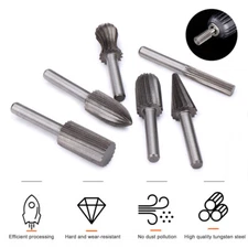 6Pcs HSS Rotary File 1/4"Engraving Bit Rasp Kit for Wood Metal Plastic Deburring