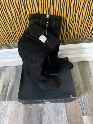Dr. Scholl's Womens Devote Black Fashion Boots Size 6 (483728)
