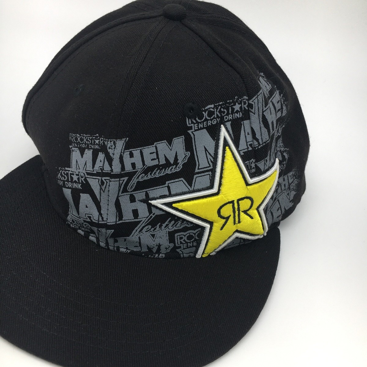 Rockstar Energy Drink Hat Mayhem Festival Snapback Black HTF | eBay