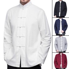 Mens Traditional Chinese Tang Suit Jacket Coat Kung Fu Martial Arts Uniform Hot