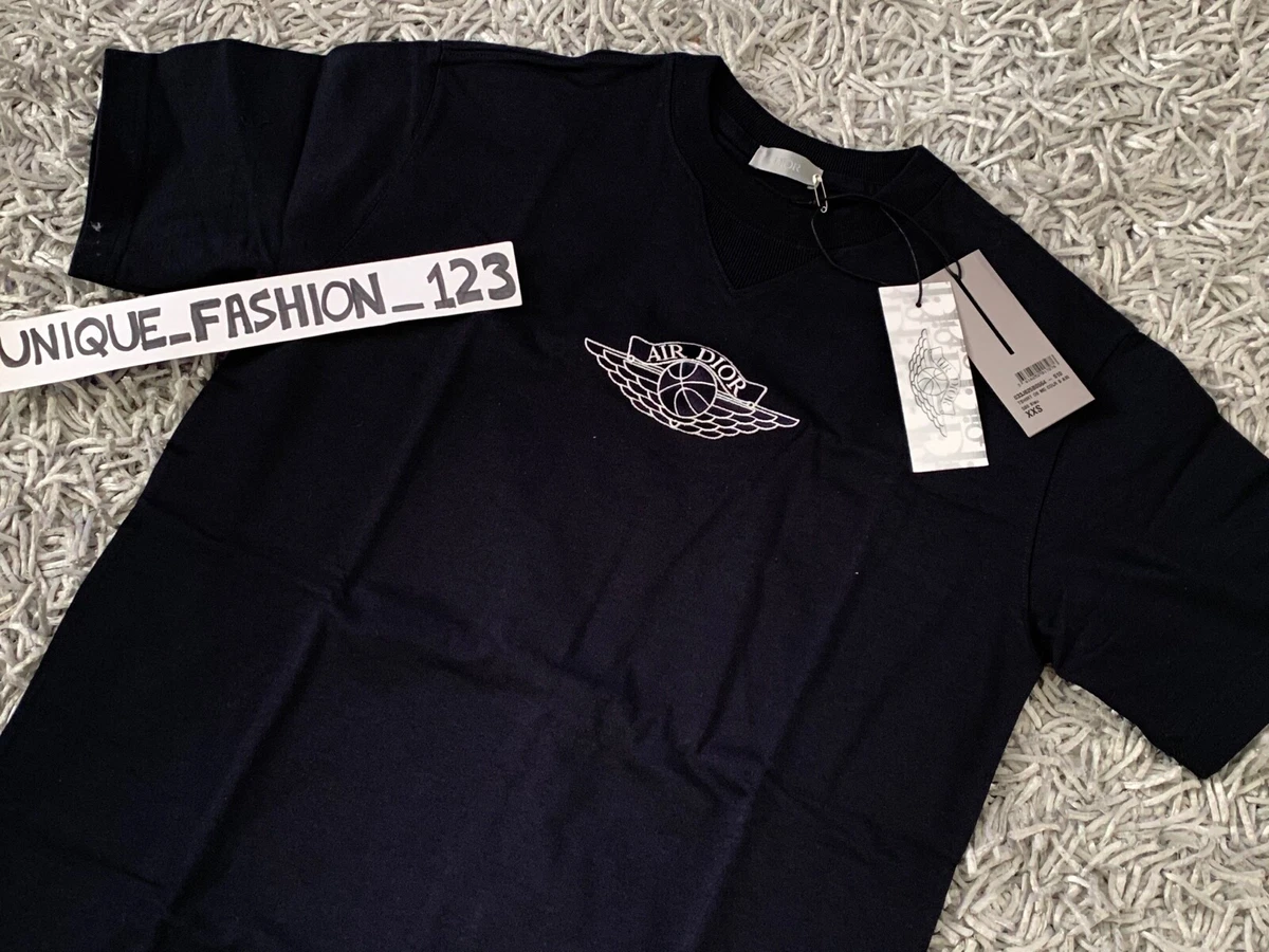 CHRISTIAN DIOR X AIR JORDAN 1 TEE NAVY BLUE XXS T SHIRT LOW HIGH