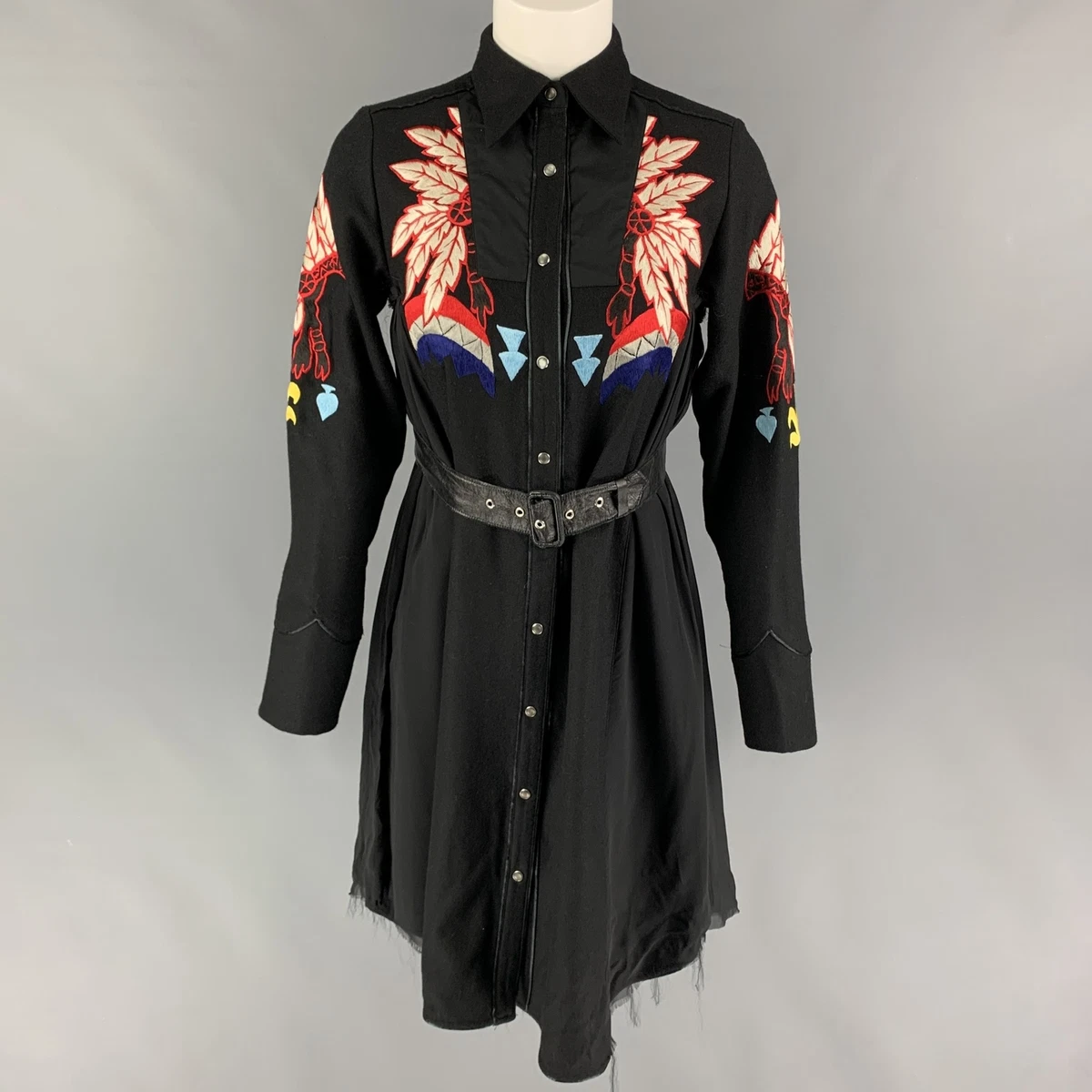 Robe Vintage Iceberg En Laine Noire - Taille XS/38, élégante Et Chic