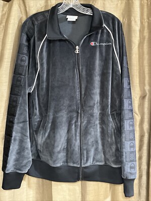 Champion 100 YEARS Velour Sport Active Track Jacket Street Style Size Large