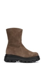 New Aquatalia Salvia Lug Sole Platform Brown Suede Boot Size 7.5 Side Zip - $595