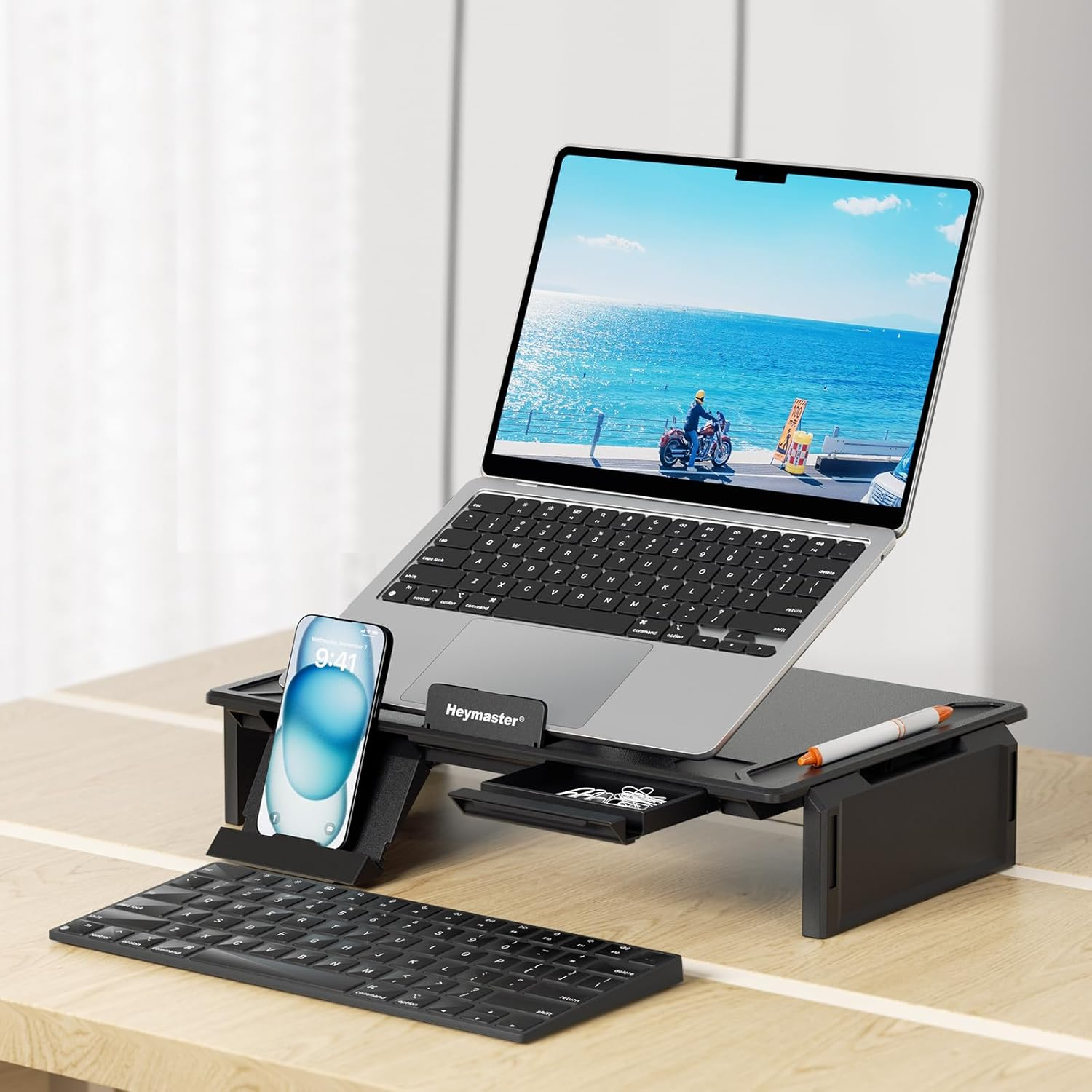 Monitor Stand for Desk, Gaming Monitor Riser with RGB Light, Foldable Compute...-image