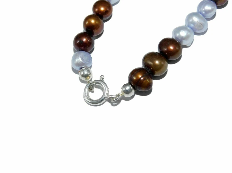 Bracciale con Argento 925 in VERE Perle di Fiume da Donna e Braccialetto PERLA - Immagine 3 di 4