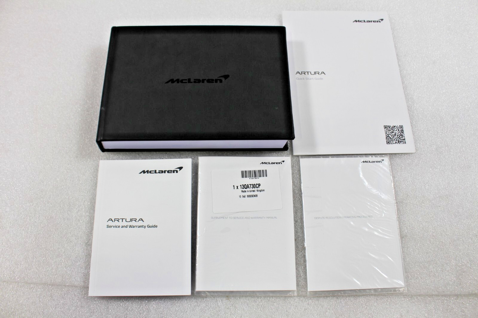 2020 McLaren Artura, Owners Manual w/Case & Books, Used
