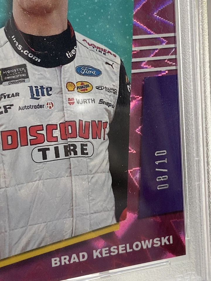 Donruss NASCAR 2020 Brad Keslowski Retro Series Xplosion 08/10 PSA 10 - Image 2 of 3