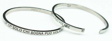 bracciale braccialetto rigido acciaio con scritte incisioni manette uomo donna