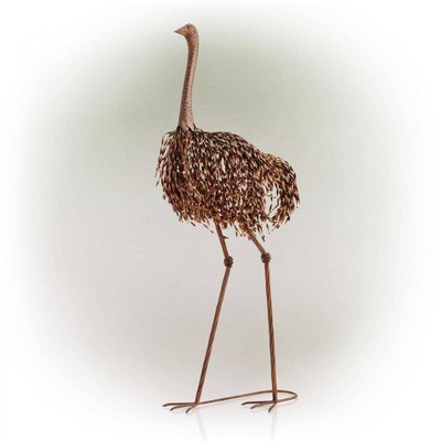 Alpine Corporation Peaking Ostrich Standing Yard Statue Decoration 45''H Metal