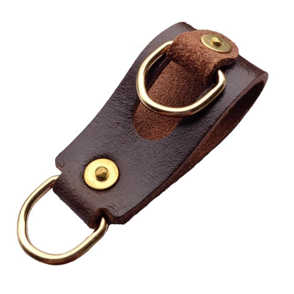 Leather Belt Keychain Clip Belt Loop Car Key Ring Holder with Snap