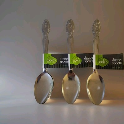 12 Pieces Stainless Dinner Spoons Flatware Tableware Set Kitchen 7''  Floral Pat.