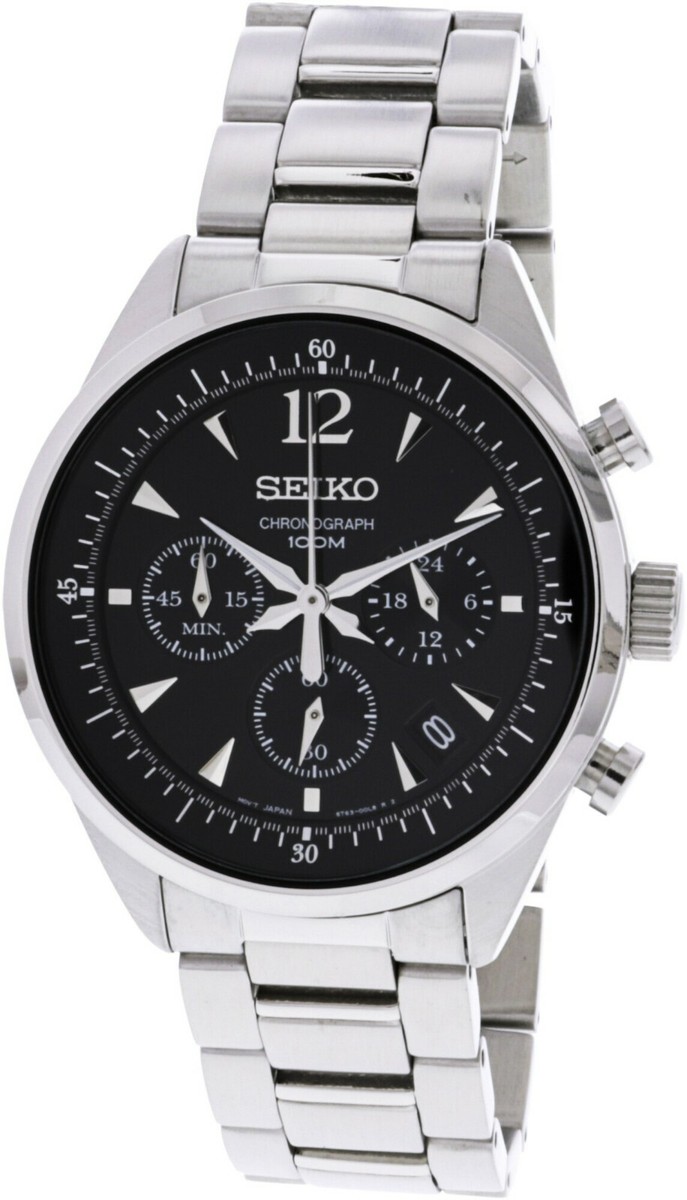 Seiko Chronograph Black Dial Men's Watch SSB067 | eBay
