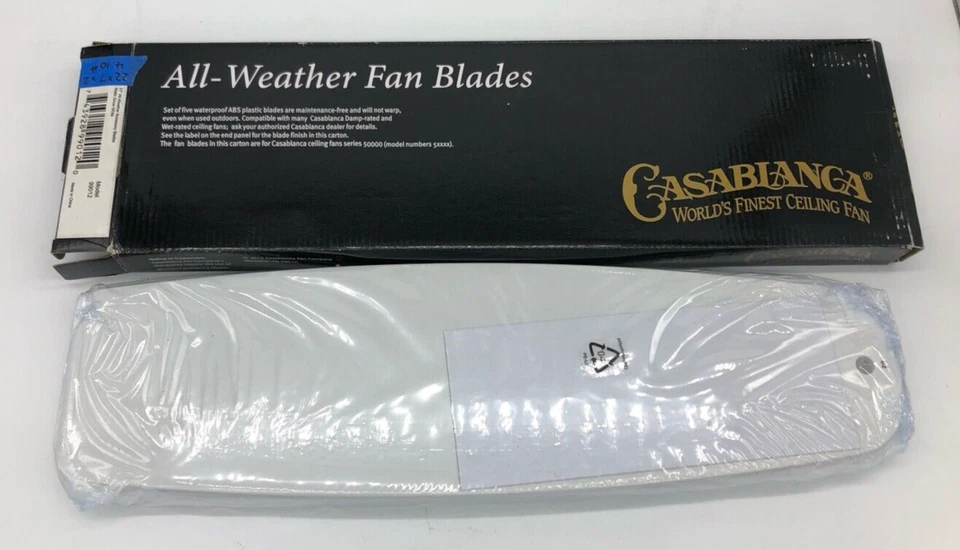 SET OF 5 Casablanca Fan ABS All Weather Replacement Blades in White - Image 2 of 4