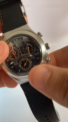 SWATCH IRONY CHRONOGRAPH WATCH AG-2008 Swiss Wristwatch Date Work