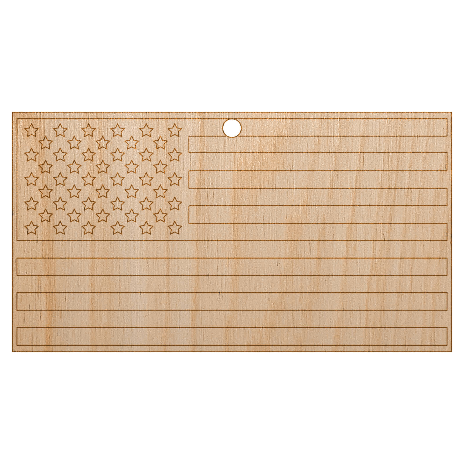 USA Flag Unfinished Wood Christmas Tree Ornament Craft