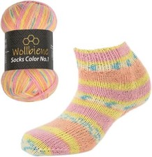 Wollbiene Socks Color Sockenwolle 100g 4-fädig Stricken und Häkeln 75%Schurwolle