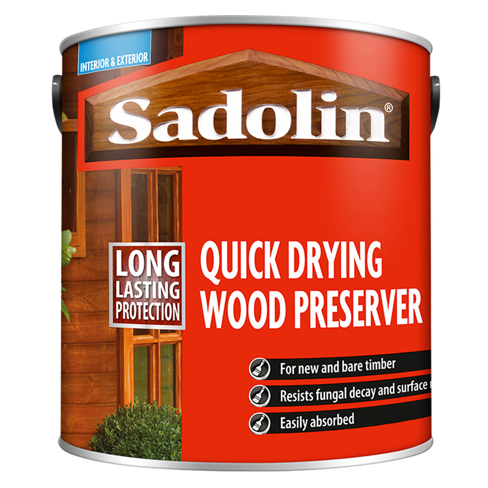 Sadolin Wood Preserver 2.5L, Quick Drying Long Lasting Protection